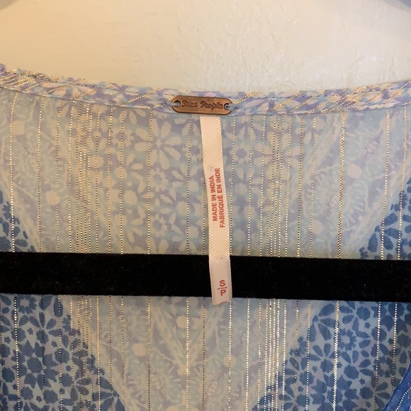 Free People Sheer Boho Balloon Sleeve Top - Picture 5 of 8